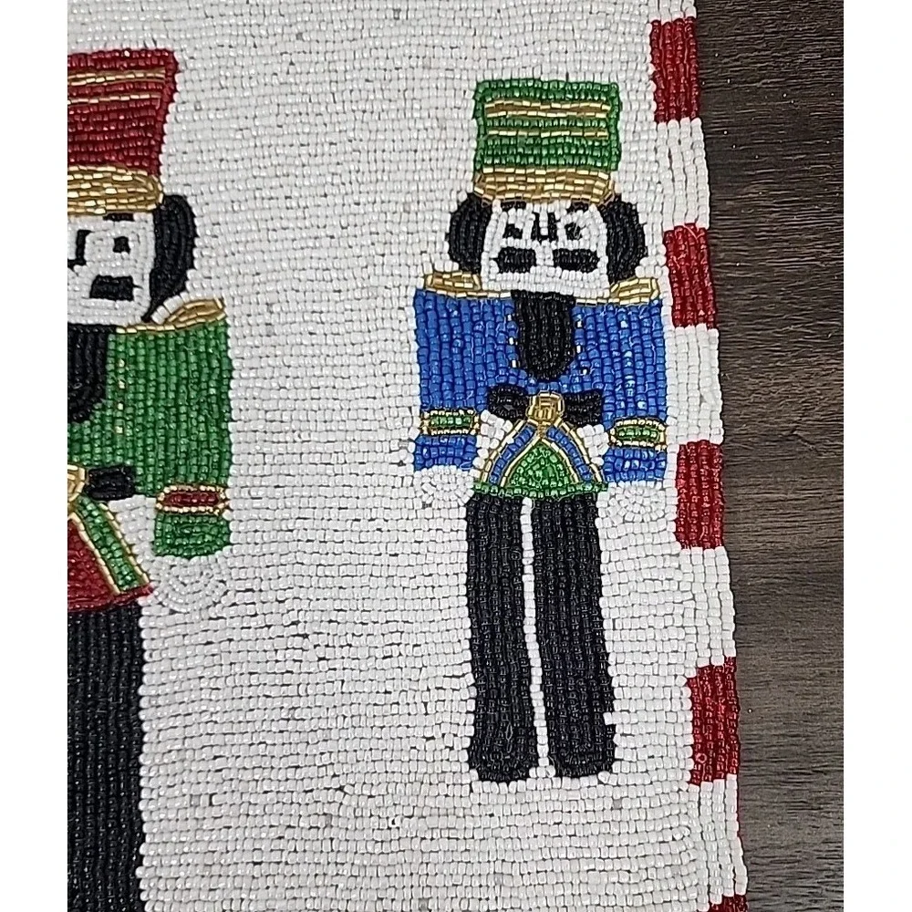 Beaded Christmas Placemat Nutcracker Centerpiece Charger 14